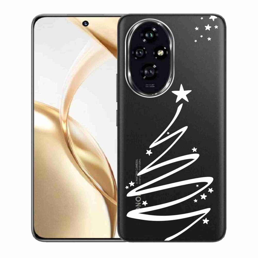 Zselés borító mmCase a Honor 200 5G készülékhez - fehér fa átlátszó háttéren