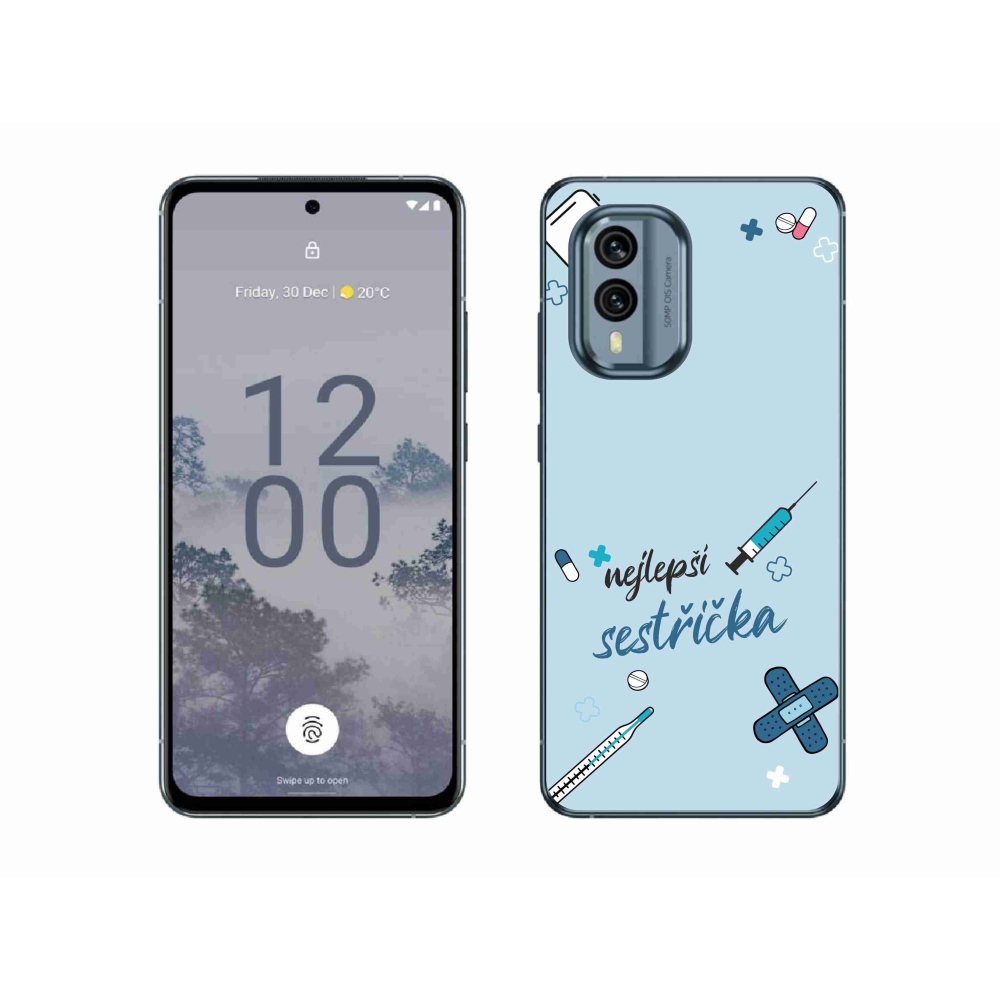 Gélborítás mmCase a Nokia X30 5G-n - a legjobb kishúg kék háttere