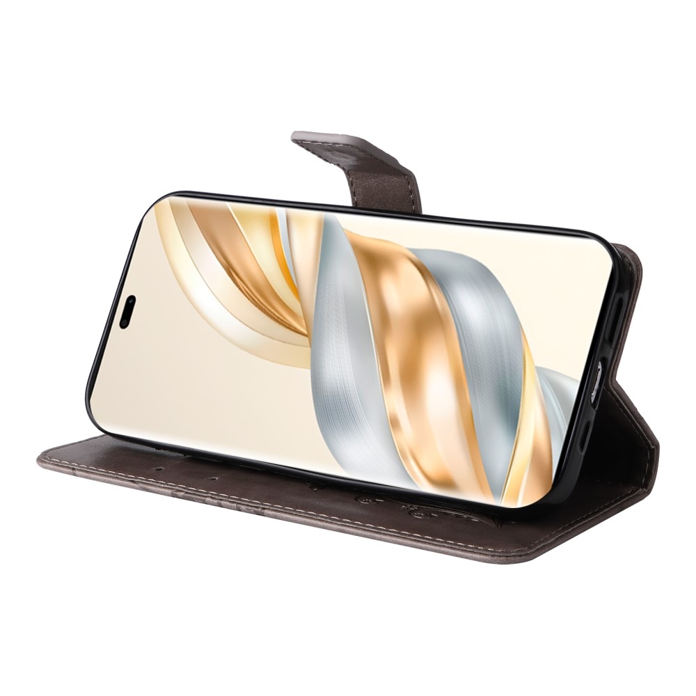 Nagy pillangó könyv tok a Honor Magic 7 Lite 5G számára - szürke