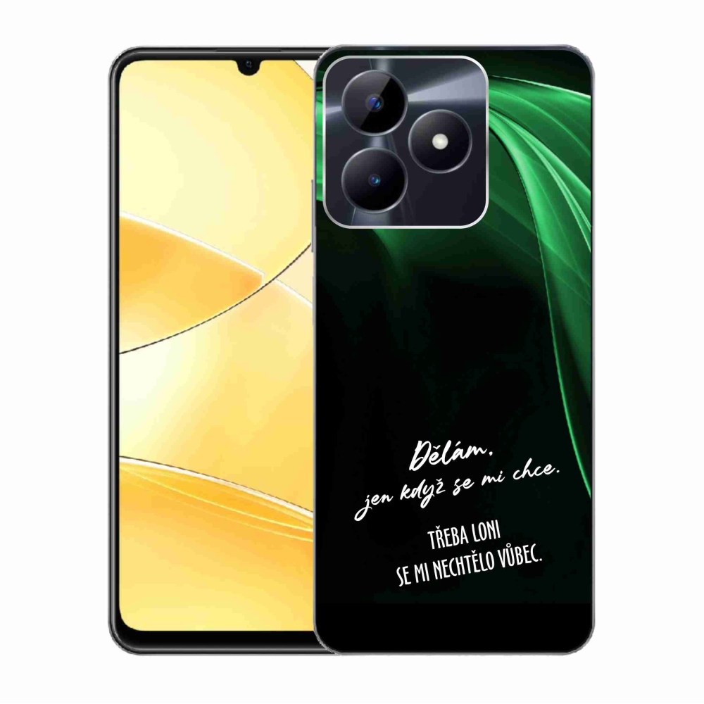 Gél borító mmCase a Realme C51/C53 készülékhez - vicces szöveg 12 fekete háttér