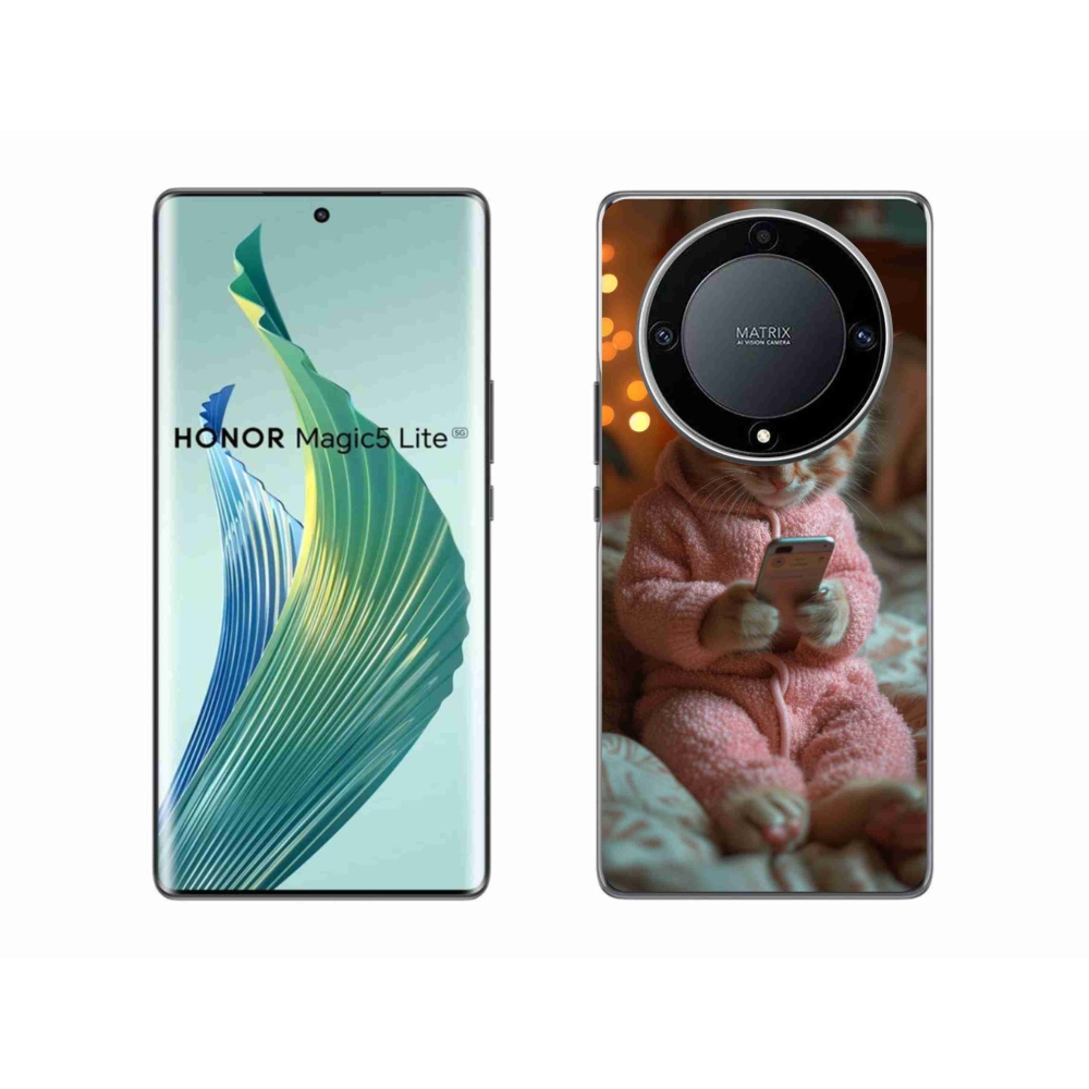 Gél borítás mmCase a Honor Magic 5 Lite 5G számára - baba a mobillal