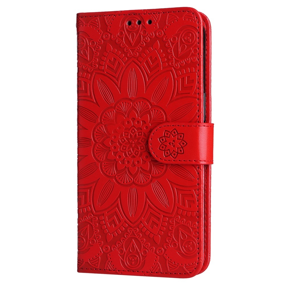 Napraforgó könyvtáska a Realme 14 Pro+ 5G készülékhez - piros