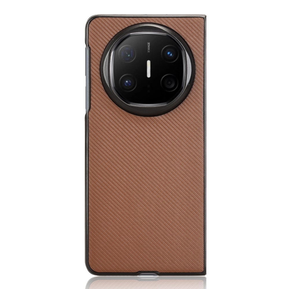 Textúrás műanyag borítás műbőrrel a Huawei Mate X6-on - barna