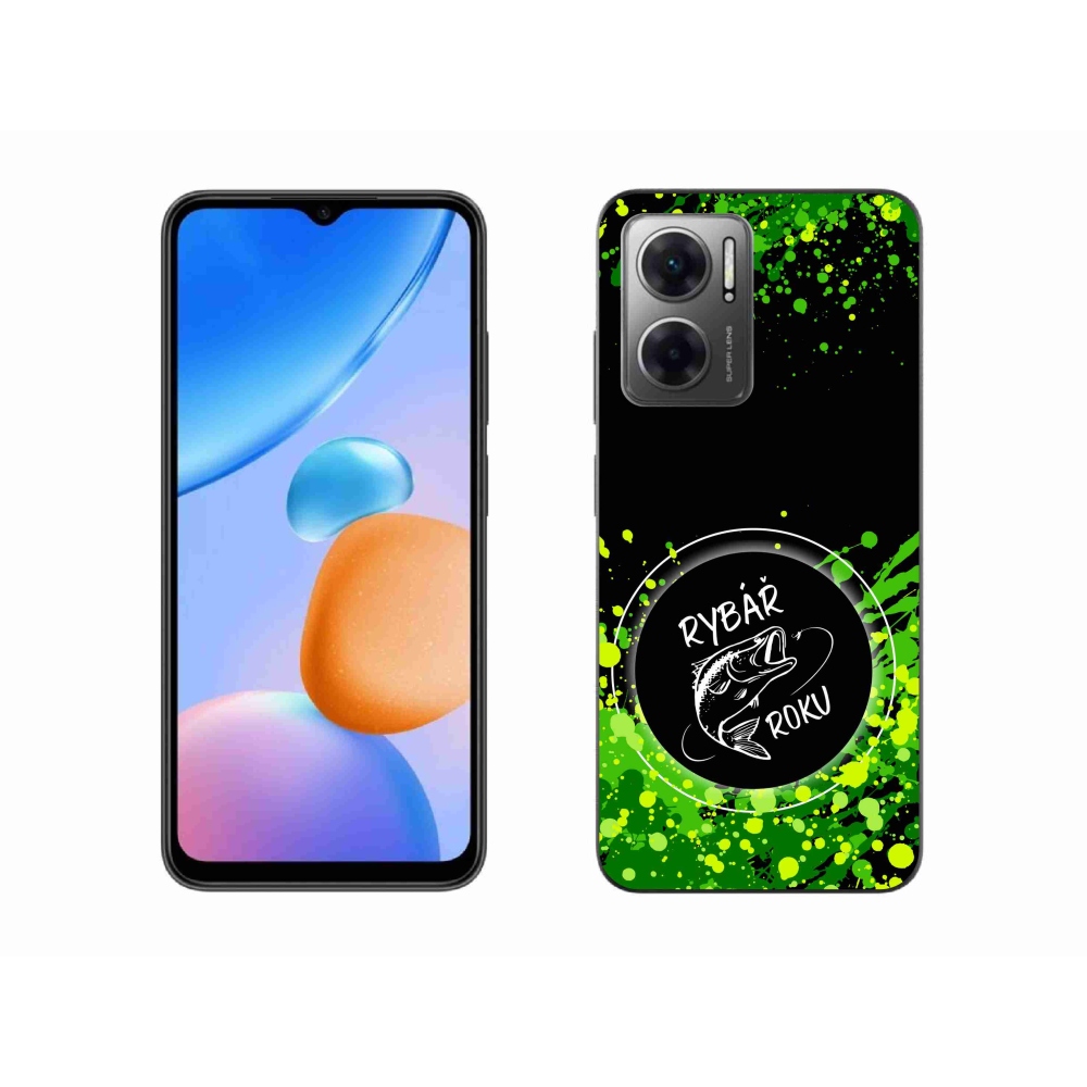 Gél borító mmCase a Xiaomi Redmi 10 5G-hez - az év horgásza fekete háttérrel