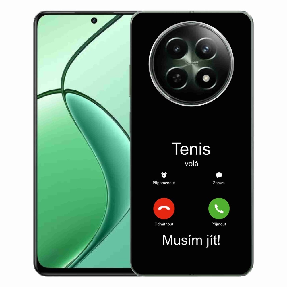 Gél borítás mmCase a Realme 12 5G/12x 5G - teniszhívások fekete háttérrel