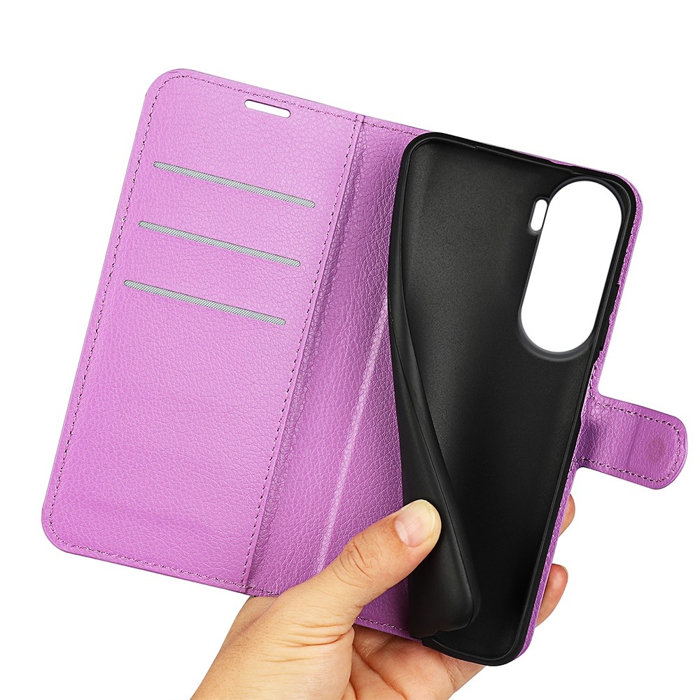 Litchi könyvtáska Honor 90 Lite-hoz - lila