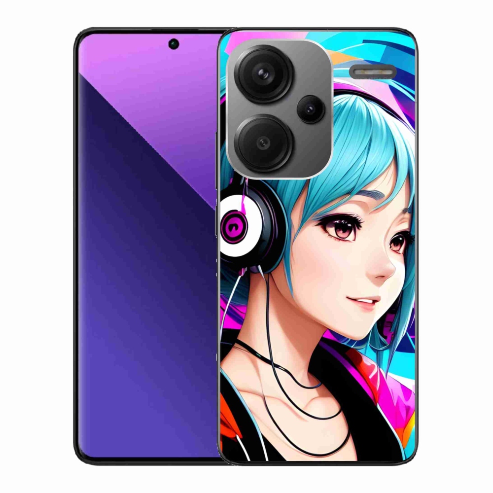 Gél borítás mmCase a Xiaomi Redmi Note 13 Pro+ 5G - lány fejhallgatóval