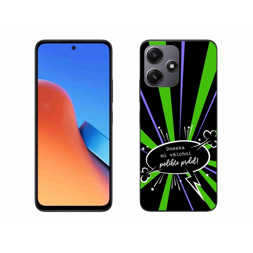 Gél borító mmCase a Xiaomi Redmi 12 5G-hez - vicces szöveg 15 fekete háttérrel