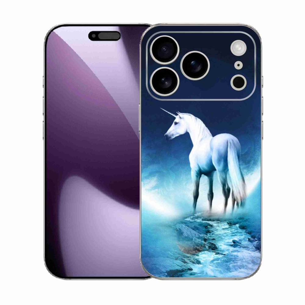 Gél védőhuzat mmCase iPhone 17 Pro készülékhez - fehér egyszarvú
