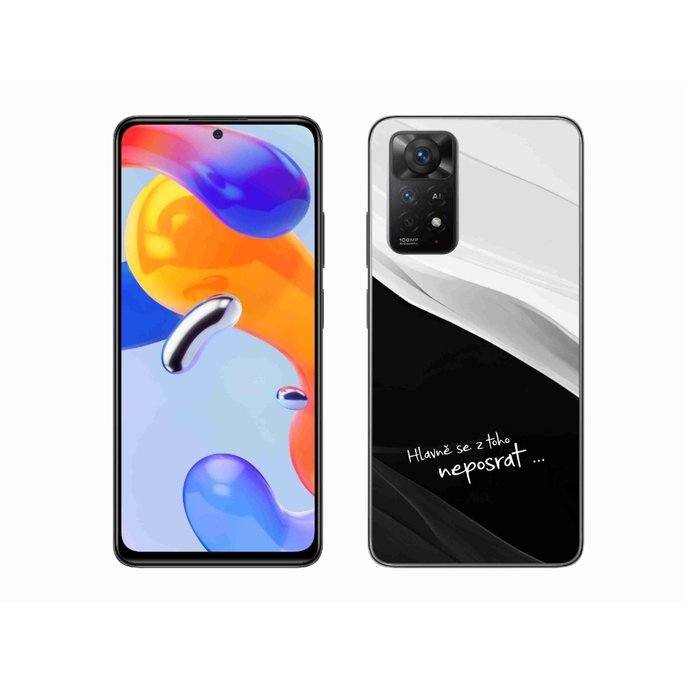 Gél borító mmCase a Xiaomi Redmi Note 11 Pro 4G/5G-hez - vicces szöveg 13 fekete és fehér háttérrel