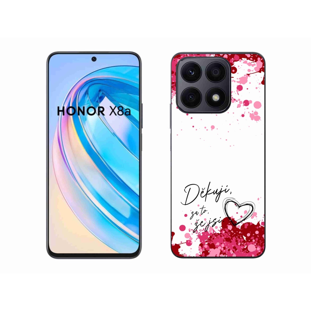 Gél borító mmCase a Honor X8a készülékhez - szerelmes szöveg 2 fehér háttér