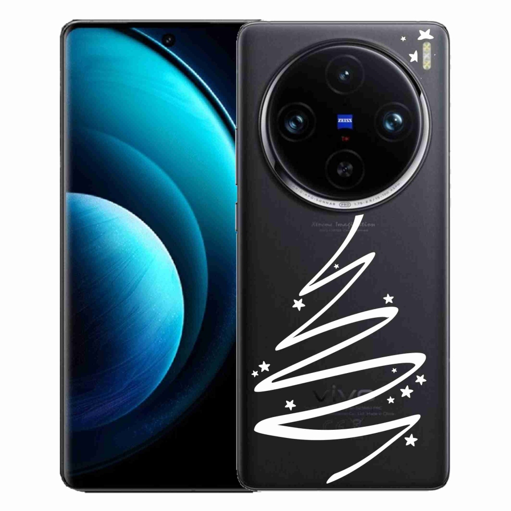 Zselés borítás mmCase a Vivo X100 Pro 5G készülékhez - fehér fa átlátszó háttéren