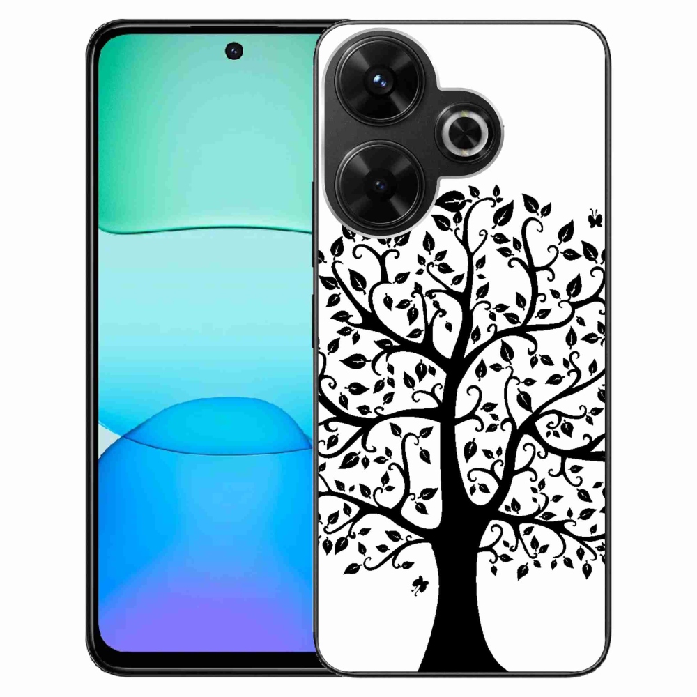 Gél borítás mmCase a Xiaomi Redmi 13 4G/Poco M6 4G számára - fekete és fehér fa