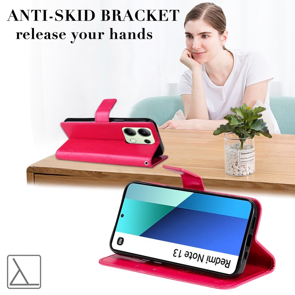 Fák könyv tok Xiaomi Redmi Note 13-hoz - rózsaszínű