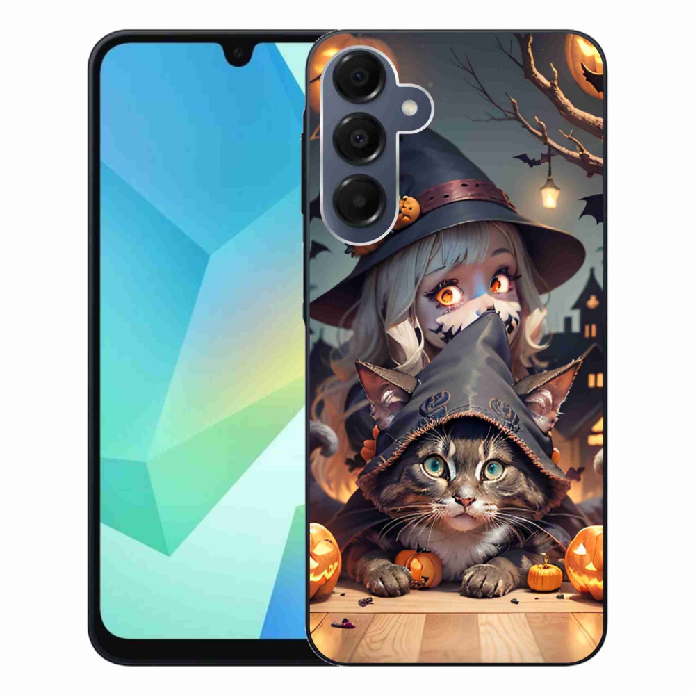 Zselés borítás mmCase Samsung Galaxy A16 4G/5G készülékhez - boszorkány macskával