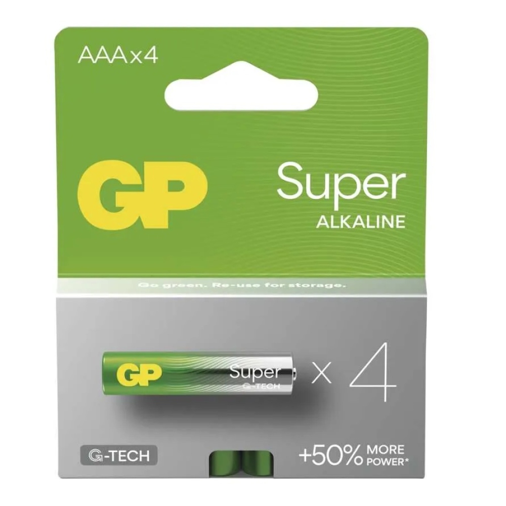 GP Super AAA alkáli elemek (LR03) - 4 db