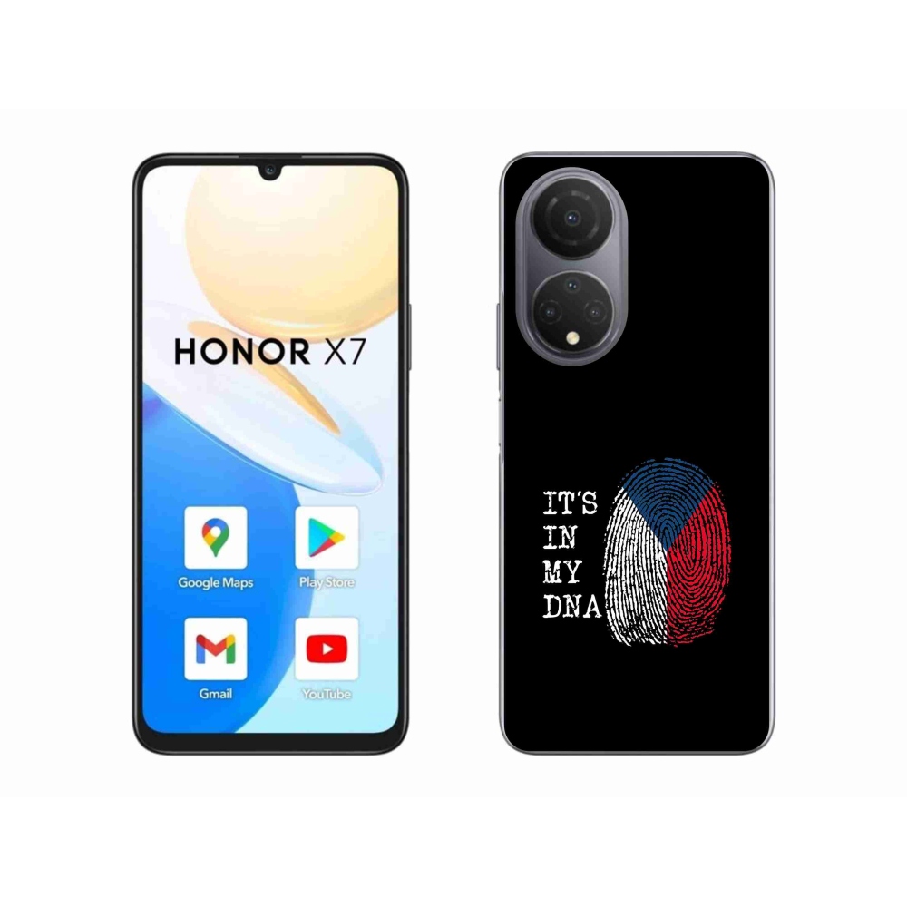 Gél borítás mmCase a Honor X7-hez - zászlós ujjlenyomat fekete háttérrel