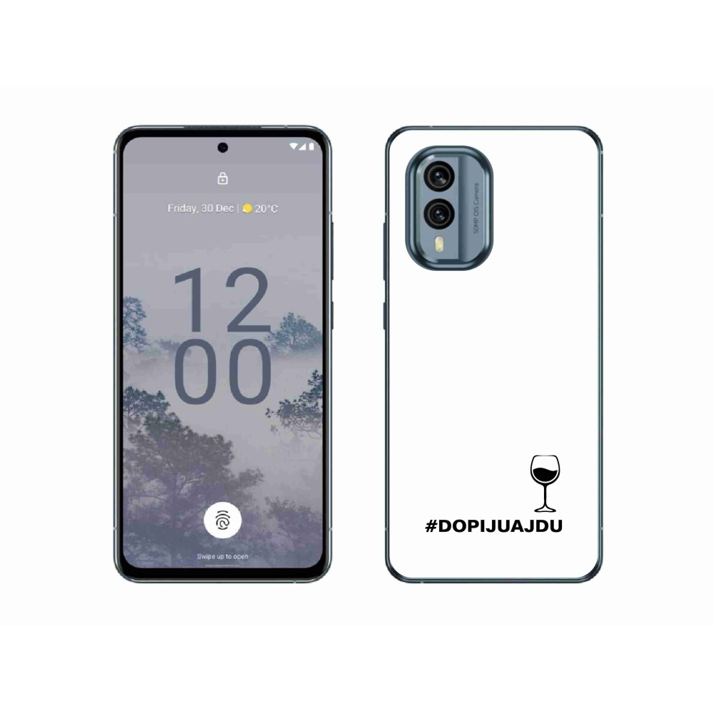 Zselés borító mmCase a Nokia X30 5G készülékhez - bor motívum fehér alapon