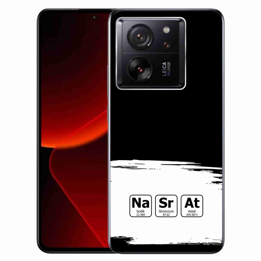 Gél borítás mmCase a Xiaomi 13T/13T Pro számára - kémiai elemek fehér és fekete háttérrel