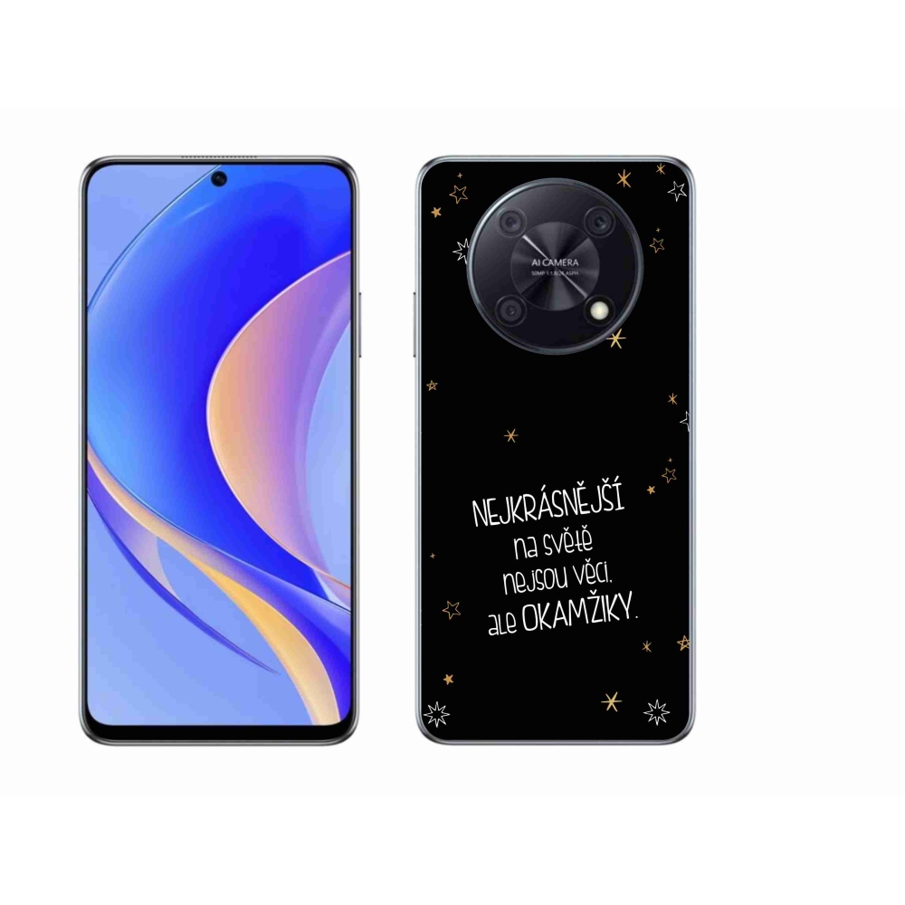 Gél borítás mmCase a Huawei Nova Y90 - idézet 4 fekete háttérrel