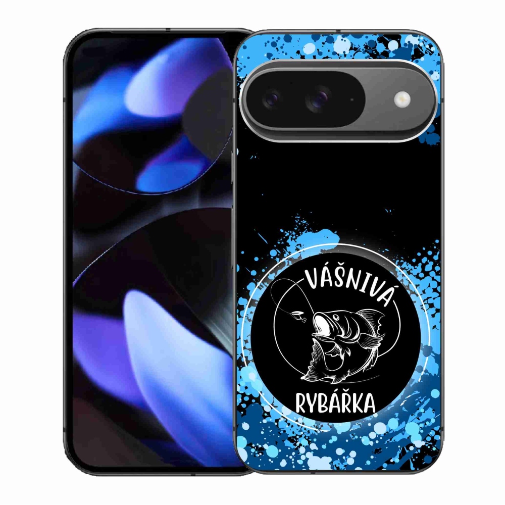 Gél borítás mmCase a Google Pixel 9/9 Pro számára - szenvedélyes halásznő fekete háttérrel