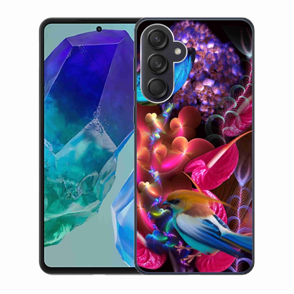 Gél borítás mmCase Samsung Galaxy M55 5G - színes virágokhoz