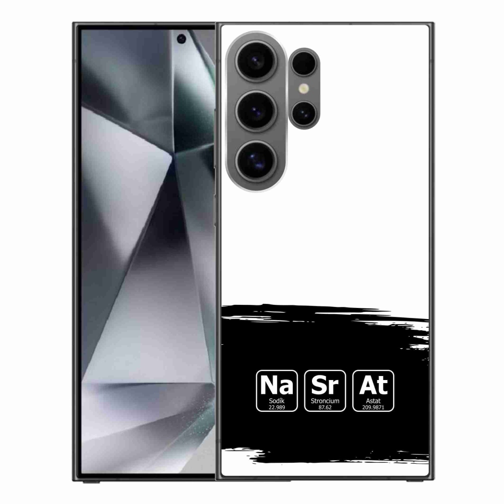 Gél borító mmCase Samsung Galaxy S24 Ultra - kémiai elemek fekete és fehér háttérrel