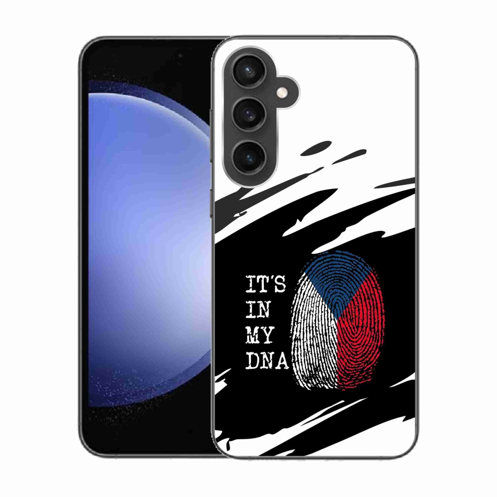 Gél borítás mmCase Samsung Galaxy S23 FE - zászlós ujjlenyomat fekete és fehér háttérrel