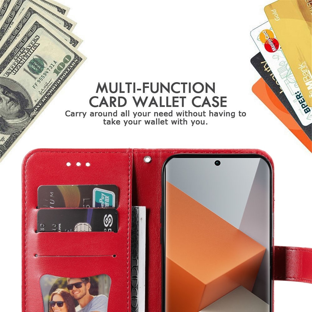 Mandala könyv tok a Xiaomi Redmi Note 13 Pro+ 5G számára - piros