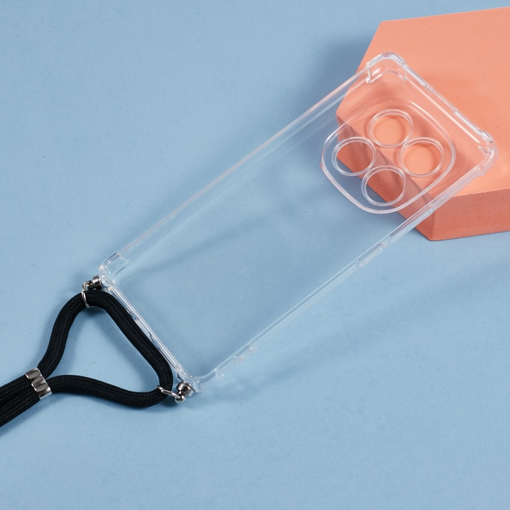 Átlátszó zselés tok zsinórral a Xiaomi Redmi Note 14 Pro 5G/Poco X7 5G számára