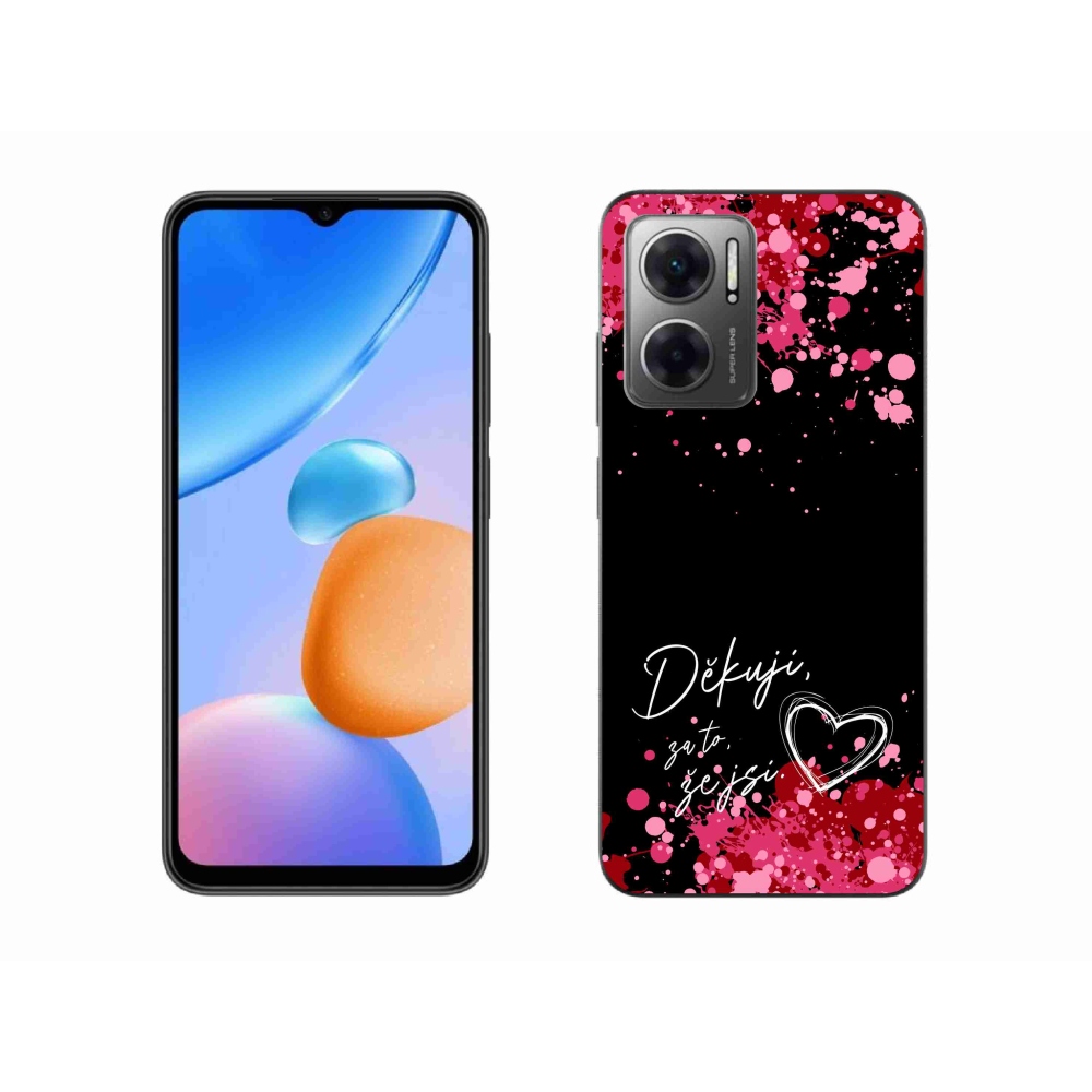 Gél borító mmCase a Xiaomi Redmi 10 5G-hez - text in love 2 fekete háttérrel