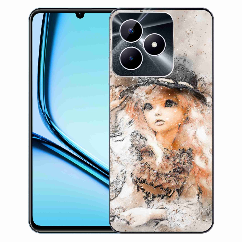 Zselés borító mmCase a Realme Note 50 készülékhez - lány kalapban