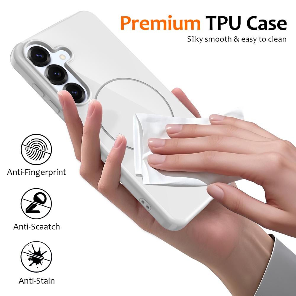 MagSafe zselés hordtáska Samsung Galaxy S25 FE készülékhez - fehér