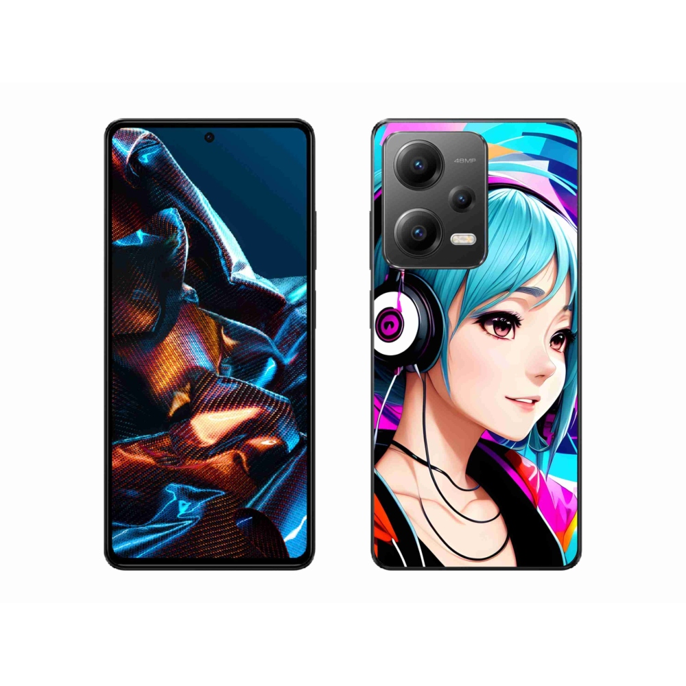 Gél borítás mmCase a Xiaomi Redmi Note 12 Pro 5G - lány fejhallgatóval