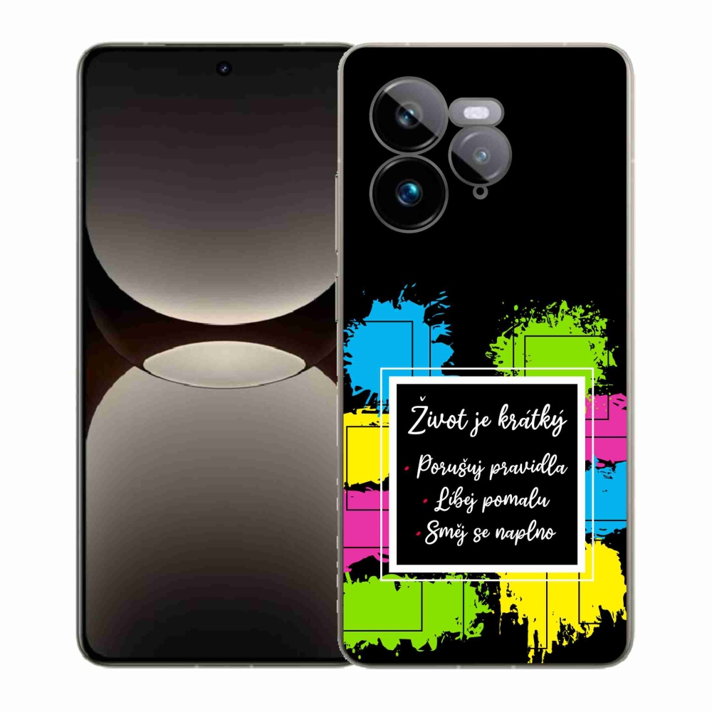 Gél borítás mmCase a Realme GT 7 Pro 5G-re - Idézet 5 fekete háttér