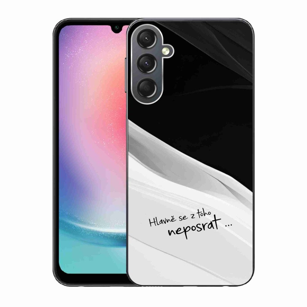 Gél borító mmCase Samsung Galaxy A24 készülékhez - vicces szöveg 13 fehér és fekete háttérrel