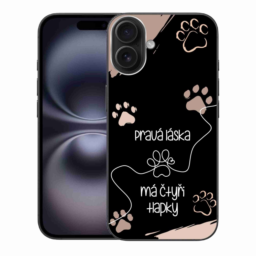 Gél borítás mmCase iPhone 16 Plus készülékhez - kutyamotívum 1 fekete háttér