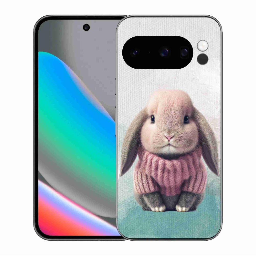 Gél borítás mmCase a Google Pixel 10 Pro számára - nyúl pulóverben