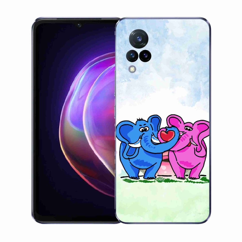 Gél borító mmCase a Vivo V21 4G/5G-hez - szerelmes elefántok