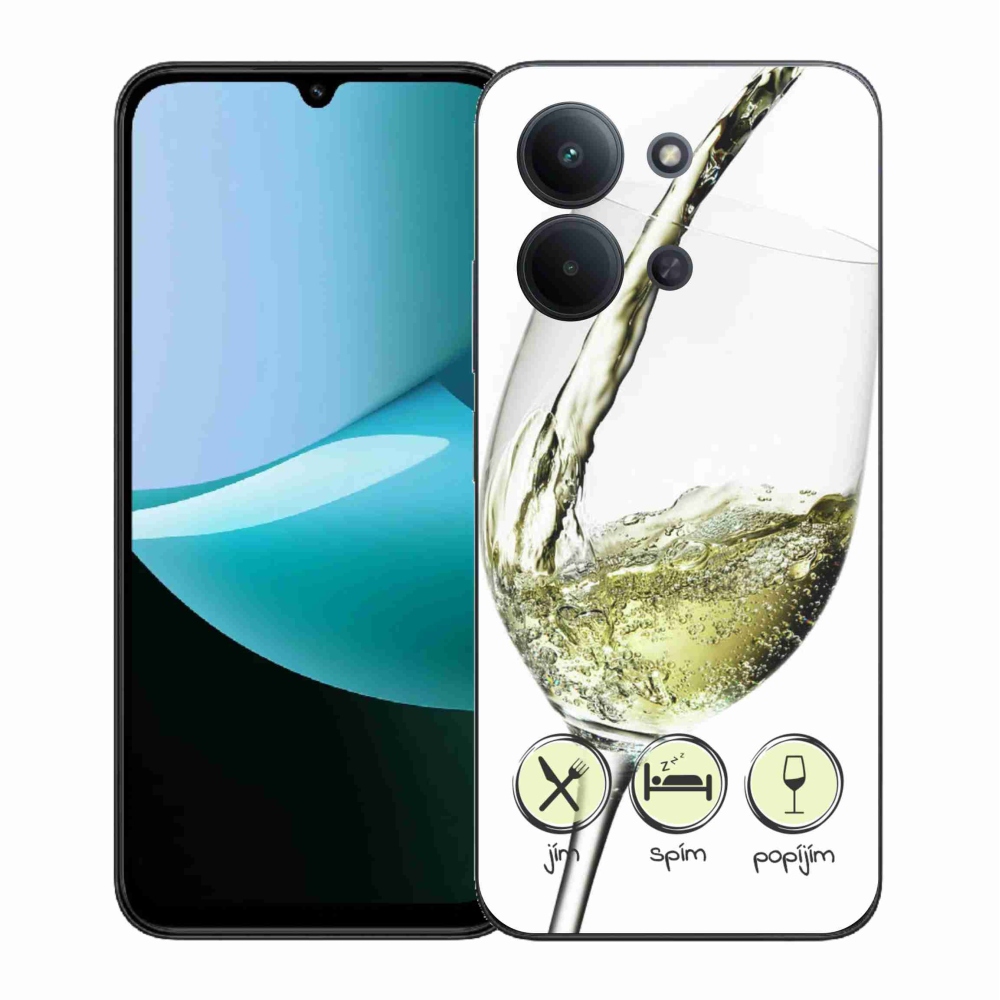 Gél borítás mmCase a Xiaomi Redmi 15C 4G (171mm)/Poco C85 4G (171mm) - borospohár fehér