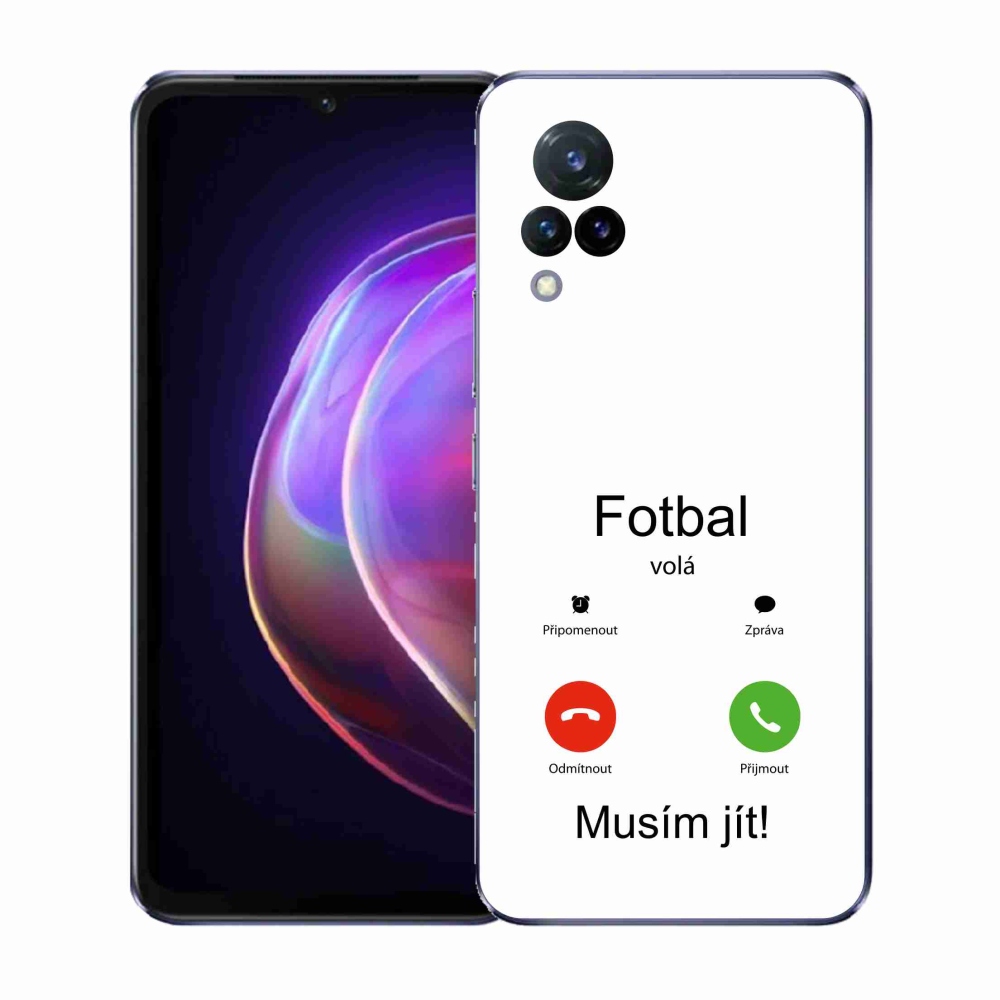 Gél borító mmCase a Vivo V21 4G/5G - futballhívások fehér háttérrel