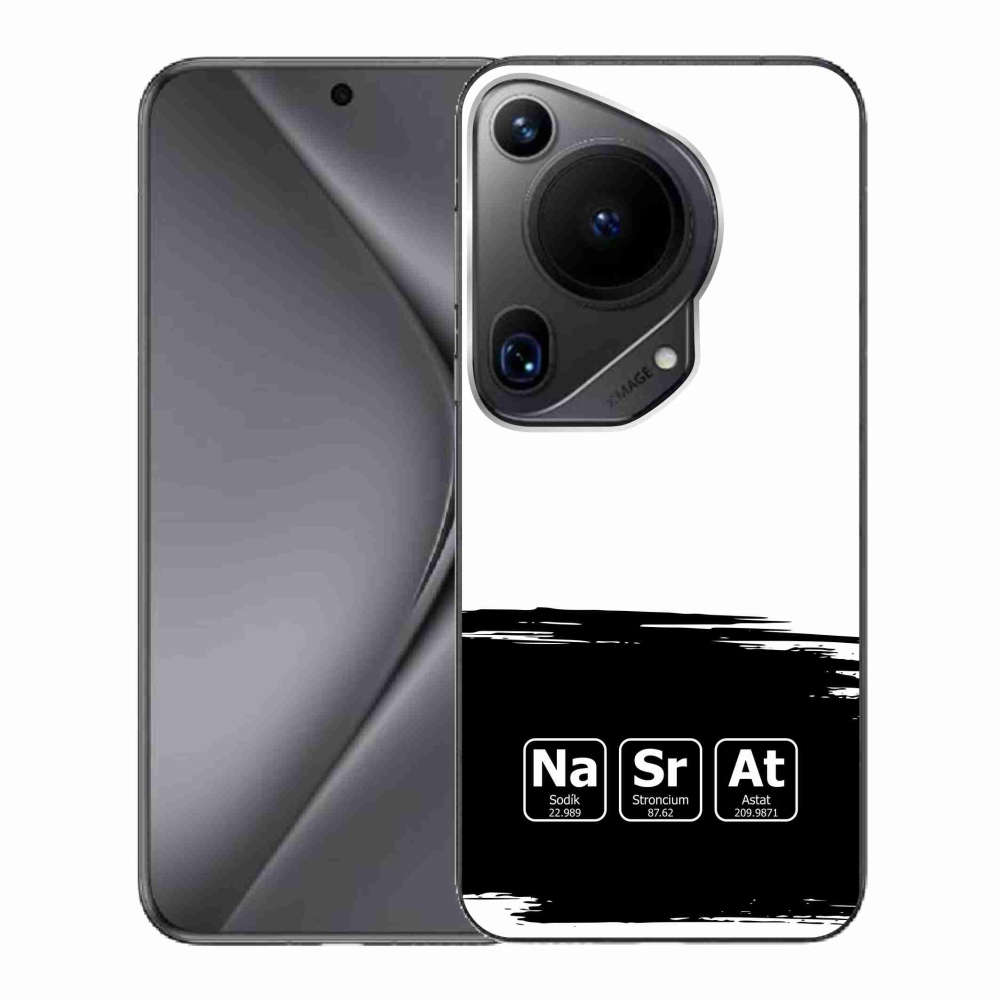 Gél borító mmCase a Huawei Pura 70 Ultra - kémiai elemek fekete és fehér háttérrel