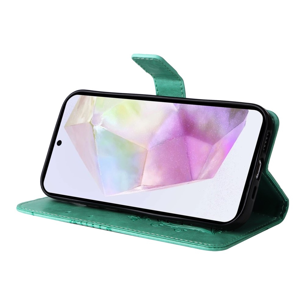 Nagy pillangó könyv tok Samsung Galaxy A36 5G - teáskék színben