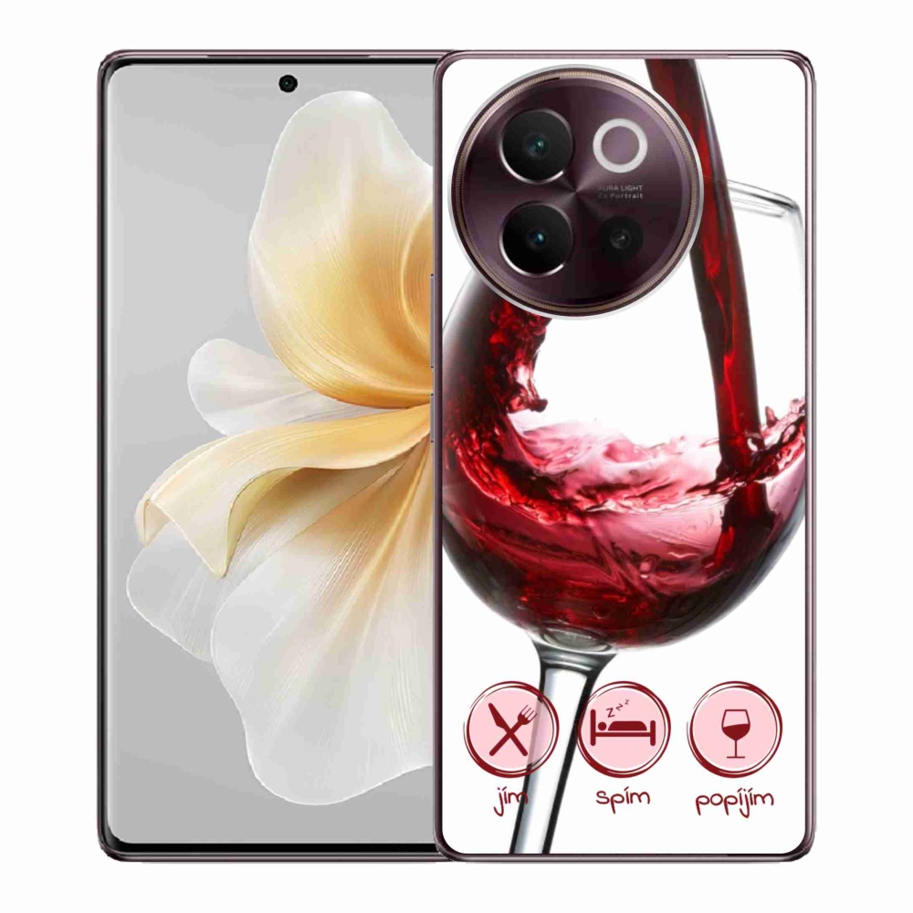 Gél tok mmCase a Vivo V40 Lite 5G-hez - borospohár piros