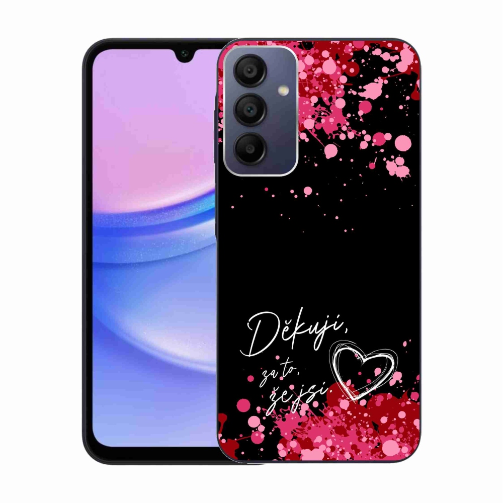 Gél borítás mmCase Samsung Galaxy A15 4G/5G - text in love 2 fekete háttér