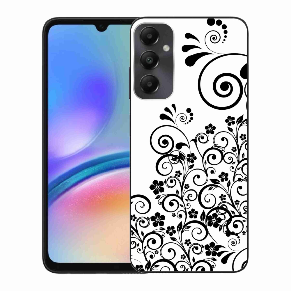 Zselés borítás mmCase Samsung Galaxy A05s készülékhez - fekete-fehér virágminták