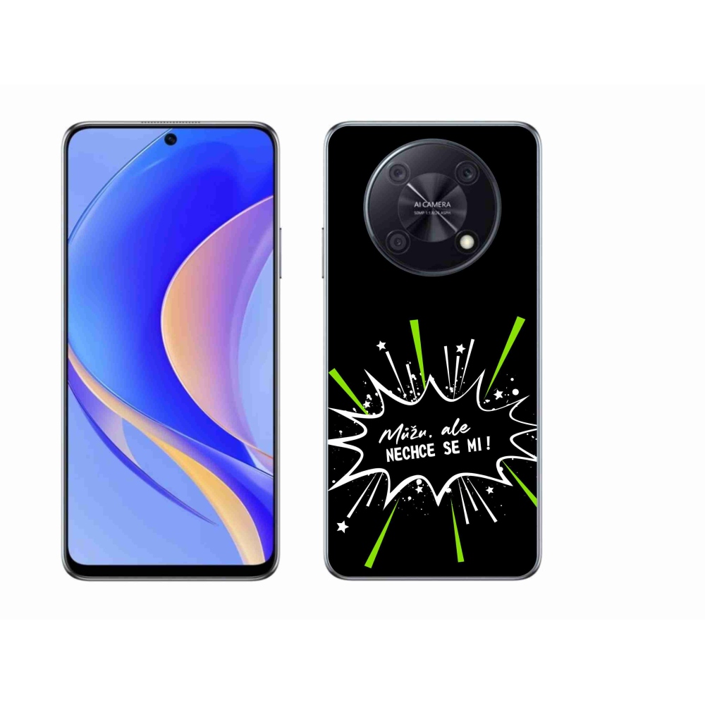 Gél borító mmCase a Huawei Nova Y90 készülékhez - vicces szöveg 11 fekete háttér
