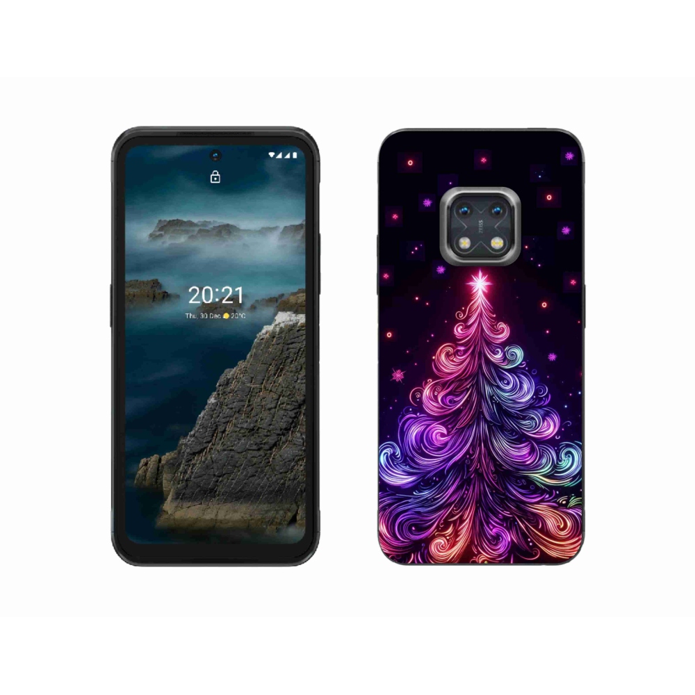 Zselés borítás mmCase a Nokia XR20 készülékhez - neon karácsonyfa 1