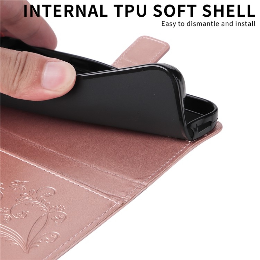 Nagy pillangó könyv tok a Vivo Y29s 5G-hez - rózsa arany