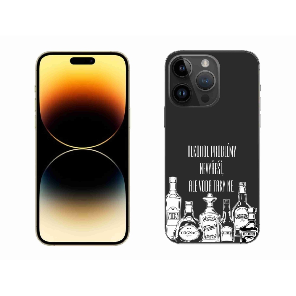 Gél borítás mmCase iPhone 14 Pro Max 6.7 készülékhez - vicces szöveg fekete háttérrel